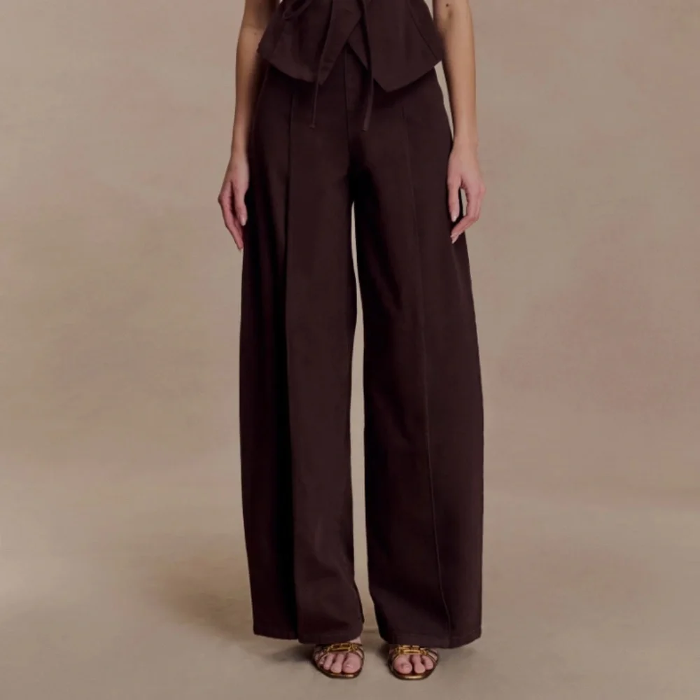 Meshki Dark Brown Wide Leg Jeans - Picture 2 of 14